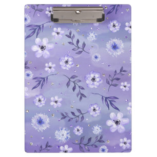 Elegante violette Blumen Zwischenablage Klemmbrett