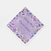 Elegante violette Blumenhochzeit Serviette (Ecke)