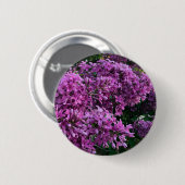 Elegante violette Blumenmuster violette Flieder Button (Vorne & Hinten)