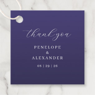 Elegante violette Dankeskarten Geschenkanhänger
