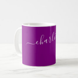 Elegante violette Farbe moderner Name personalisie Kaffeetasse