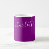 Elegante violette Farbe moderner Name personalisie Kaffeetasse (Mittel)