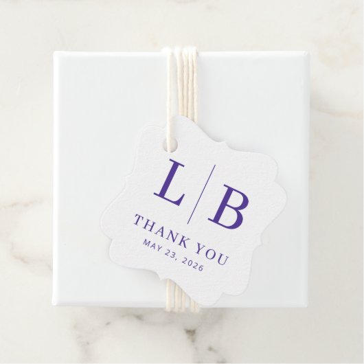 Elegante violette Initialen Geschenkanhänger (Beispiel)