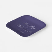 Elegante violette Kalligrafie Pappteller (Gewinkelt)