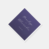 Elegante violette Kalligrafie Serviette (Ecke)
