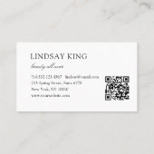 Elegante Violette Marmor-QR-Code-Visitenkarte Terminkarte (Rückseite)