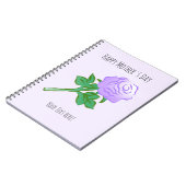 Elegante Violette Rose Notizblock (Linke Seite)