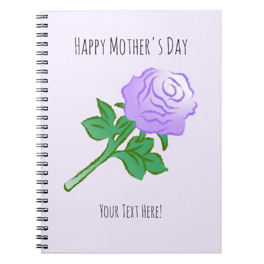 Elegante Violette Rose Notizblock (Vorderseite)