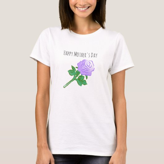 Elegante Violette Rose T-Shirt (Vorderseite)