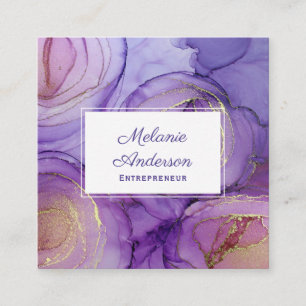 Elegante violette Rosen Visitenkarte