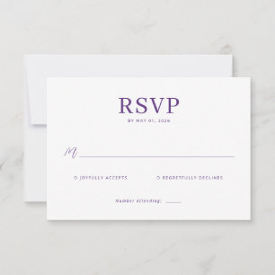 Elegante violette RSVP-Karte RSVP Karte