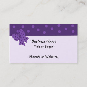 Elegante violette Schleife mit Punkten Visitenkarte