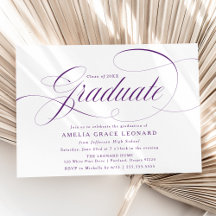 Elegante violette Schrift Abschlussparty