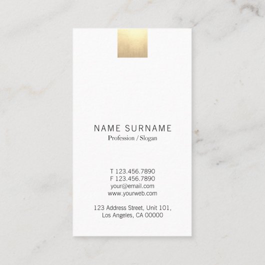 Elegante violette Steigungs-Goldakzent-Vertikale Visitenkarte (Rückseite)