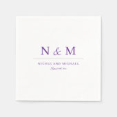Elegante violette violette Monogramm Anfangsbuchst Serviette (Vorderseite)