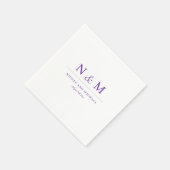 Elegante violette violette Monogramm Anfangsbuchst Serviette (Ecke)