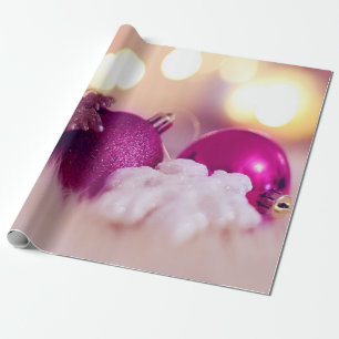 Elegante violette Weihnachtsbälle Feiertag Geschenkpapier