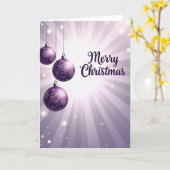 Elegante violette Weihnachtskarte Karte (Gelbe Blume)