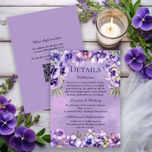 Elegante Violetten Veilchen 50. Jubiläumsdetails Einladung