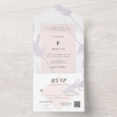 Elegante Violettfarbenprägung All In One Einladung (Innen Boden)