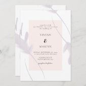 Elegante Violettfarbenprägung Einladung (Vorne/Hinten)