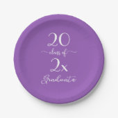 Elegante Violettklasse 2023 Graduate Typografy Pappteller (Vorderseite)