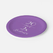 Elegante Violettklasse 2023 Graduate Typografy Pappteller (Schrägansicht)