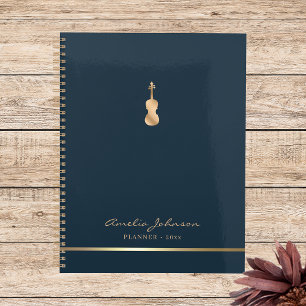 Elegante Violin Music Blue Gold 2026 Planer