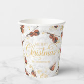 Elegante Violin-Musiknoten Frohe Weihnachten Pappbecher (Vorderseite)