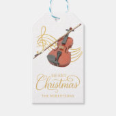 Elegante Violin Weihnachtsmusik Geschenkanhänger (Vorderseite)