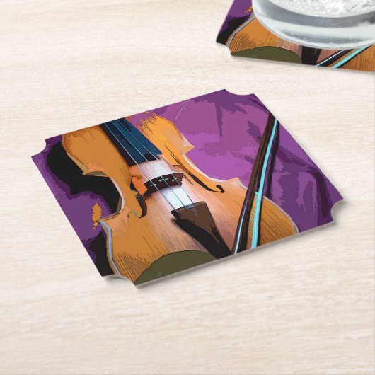 Elegante Violine auf Lila Seide, geformt Untersetz Untersetzer (angewinkelt)