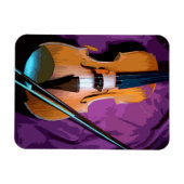 Elegante Violine auf Lila Seidenmagnet Magnet (Horizontal)