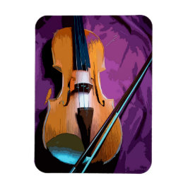 Elegante Violine auf Lila Seidenmagnet Magnet