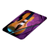 Elegante Violine auf Lila Seidenmagnet Magnet (Linke Seite)