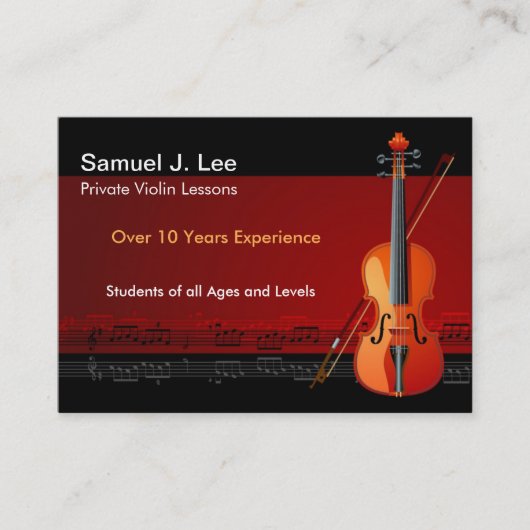 Elegante Violinen-Lektionen Visitenkarte (Vorderseite)