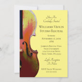 Elegante Violinmusik-Erwägung Konzert gelb Einladung (Vorderseite)