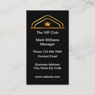 Elegante VIP-Club Crown vertikale Visitenkarten Visitenkarte