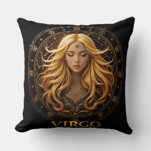 Elegante Virgo-Sternzeichen-Illustration mit Gold Kissen