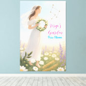 Elegante Virgo Zodiac Celestial Floral Wallfahrtsk Leinwanddruck (Insitu (Holzboden))