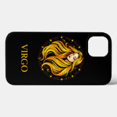 Elegante Virgo Zodiac Illustration Featuring Case-Mate iPhone Hülle (Rückseite (Horizontal))