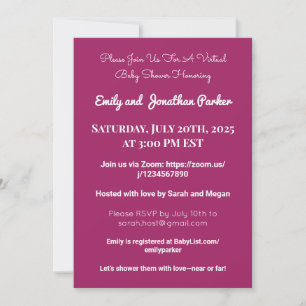 Elegante Virtual Baby Shower Einladung