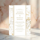 Elegante Virtual Wedding aus White & Gold Einladung