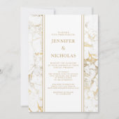 Elegante Virtual Wedding aus White & Gold Einladung (Vorderseite)