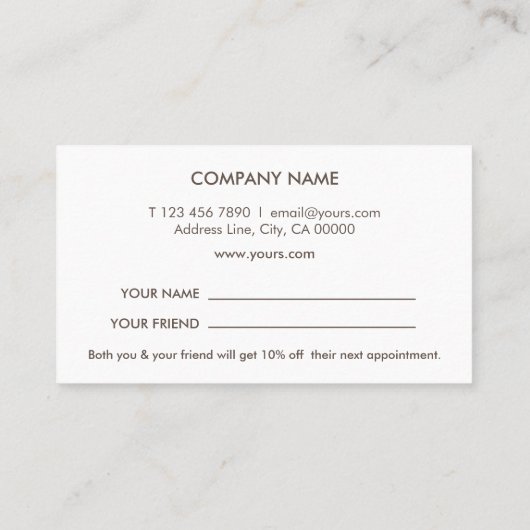 Elegante Visitenkarte (Rückseite)