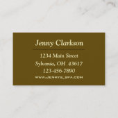 Elegante Visitenkarte (Rückseite)