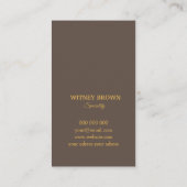 Elegante Visitenkarte aus Terracotta-Blattgold (Rückseite)