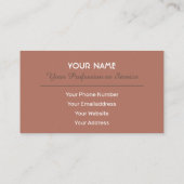 Elegante Visitenkarte Barista und Kaffeefelder (Rückseite)