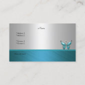 Elegante Visitenkarte Butterfly Aquamarin Blue 2 (Rückseite)