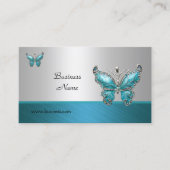 Elegante Visitenkarte Butterfly Aquamarin Blue 2 (Vorderseite)