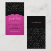 Elegante Visitenkarte des rosa und schwarzen (Vorne/Hinten)